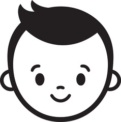 Cherubic Charm Child in Black Vector Icon Tiny Tunes Vector Logo for Little Melodies