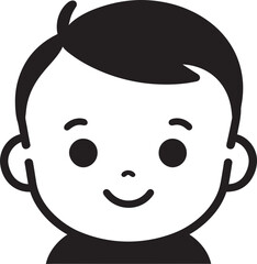 Lively Laughter Black Vector Icon for Little Ones Playful Pint Sized Child in Black Vector Logo
