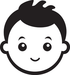 Adorable Explorers Tiny Child in Black Design Little Laughter Black Vector Logo Delight