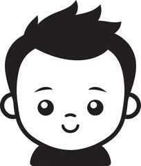Cherubic Charm Small Child in Black Vector Lullabies in Lines Black Vector Logo for Littles