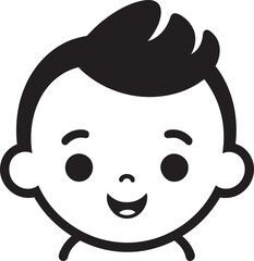 Cute Chronicles Black Vector Logo for Little Stories Tiny Twirls Child in Black Vector Delight