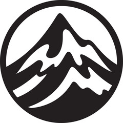 Lava Lines Volcano Mountain in Striking Black Vector Molten Marvel Black Logo for Volcanic Majesty