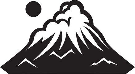 Lava Legacy Black Logo for Volcanic Majesty Volcanic Verse Mountain Eruption in Black Icon