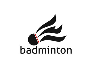 badminton sport logo with classic design.shuttlecock logo
