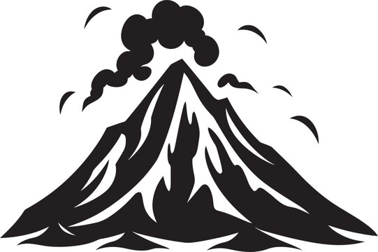recommend clip art: Pyro Peaks Volcano in Bold Black Vector Lava Legacy Black Logo for Volcanic Majesty