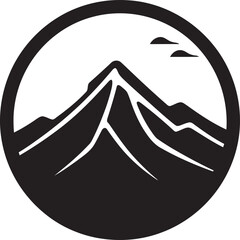 Raging Fire Black Logo for Volcano Summit Epic Ember Volcano Mountain in Black Vector Design