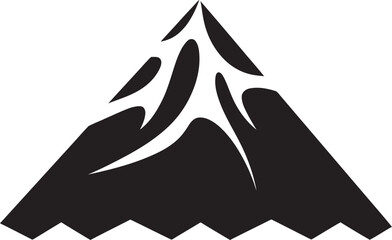 Rumbling Summit Black Vector Logo for Volcano Fury Volcanic Valor Mountainous Majesty in Black Emblem