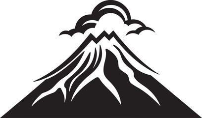 Inferno Ascent Black Vector Logo for Volcano Summit Epic Pyre Volcano Mountain in Black Vector Design