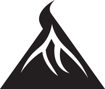recommend clip art: Pyro Peaks Volcano in Bold Black Vector Lava Legacy Black Logo for Volcanic Majesty