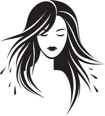 Intricate Harmony Willow Woman Carved in Black Empowering Elegance Black Vector Willow Tree Woman