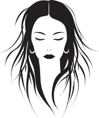 Blossoming Grace Willow Tree Forming Woman in Black Timeless Tranquility Woman as Willow Tree Vector Logo