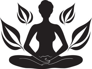 Zenith Zephyr Yoga Pose Woman Vector Design Cosmic Calm Black Yoga Woman Icon