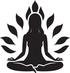 Mindful Motion Yoga Pose Woman Vector EmpowerElegance Black Yoga Woman Logo Design