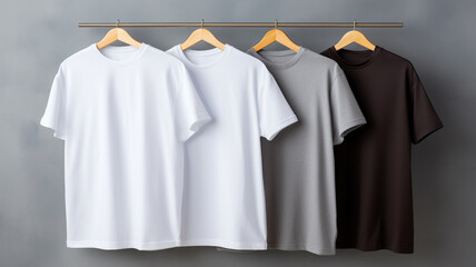 t-shirts with copy space on gray background