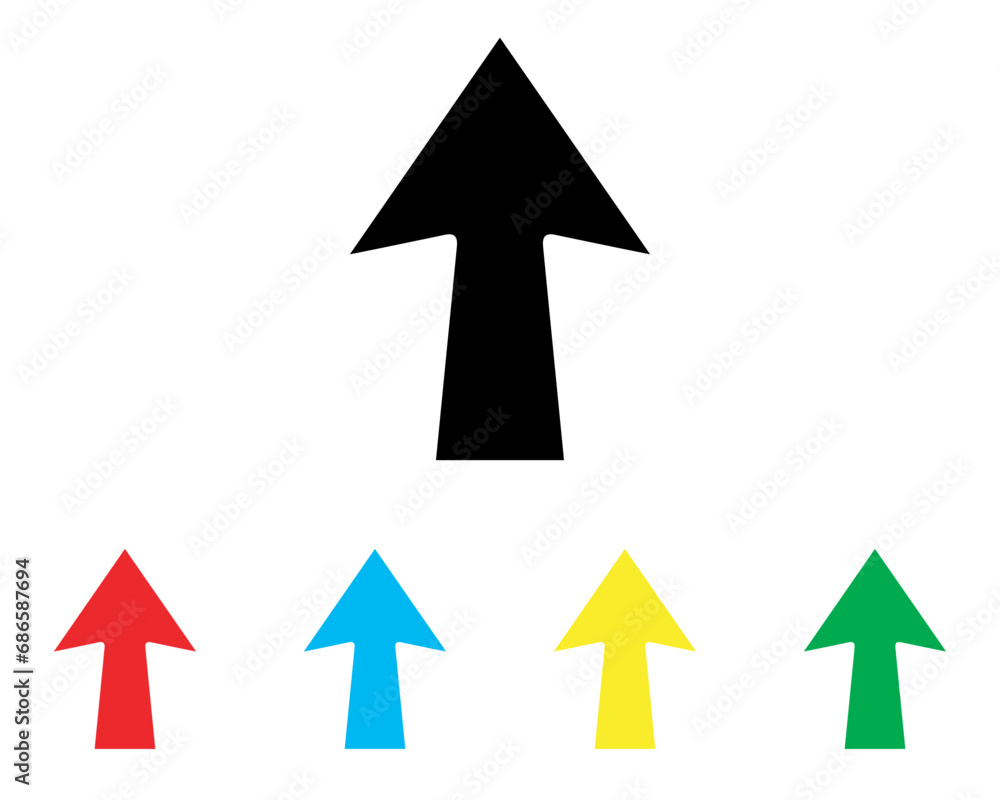 Poster up arrow icon vector. scroll up icon sign symbol in trendy flat style. set elements in colored icons