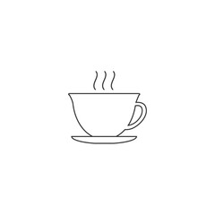 Coffe cup line icon vector design template flat sign