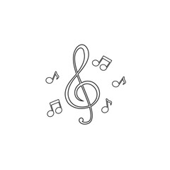 Fototapeta premium Music note illustration icons. Sound and melody symbols
