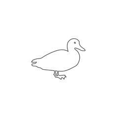 Duck line icon logo vector illustration design template flat sign