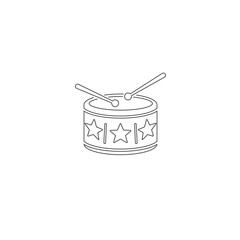 Drum icon in flat style. Vector illustration