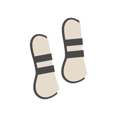 Fetlock horse boots protective equine accessories. Equestrian sports gear. Ankle brushing boots for equine sports. Horse stables equipment. Vector illustration color flat isolated on white background.