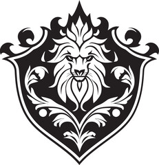 Sovereign Crest Black Design Medieval Emblem Vector Icon