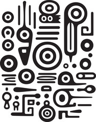 Rhythmic Curlicues Modern Abstract Vector Art Curl Fusion Abstract Contemporary Vector Designs