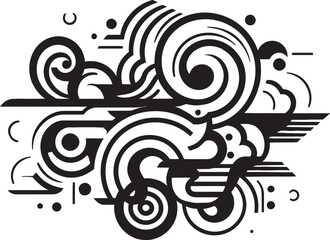 Dynamic Spirals Curly Abstracts in Modern Vector Art Fluid Whirls Abstract Curly Vectors in Modern Style