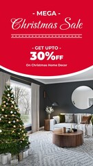 Mega Christmas fair Sale Christmas Wish DIY creative design with text for promotion on social media