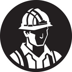 Constructive Excellence Construction Icon Workers Emblem Vector Construction