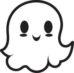 Spectral Sweetness Black Vector Ghost Ethereal Companion Cute Ghost Icon