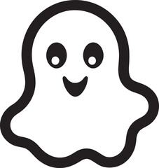 Charming Ghostly Figure Black Vector Ghost Boo tiful Companion Cute Ghost Icon