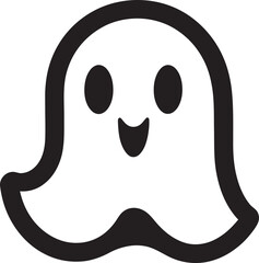 Ethereal Embrace Black Ghost Vector Ghostly Glee Cute Ghost Vector Design