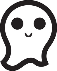 Shadowy Sweetness Black Vector Ghost Ghastly Grace Cute Ghost Vector Icon