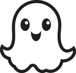 Mysterious Midnight Black Ghost Vector Caspers Pal Cute Ghost Icon