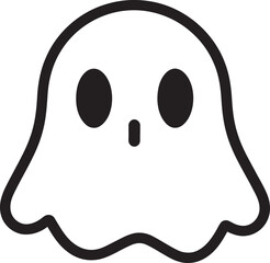 Shadowy Spirit Black Ghost Vector Adorable Apparition Cute Ghost Design