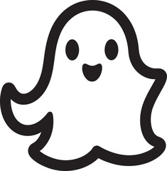 Ethereal Elegance Cute Ghost Vector Midnight Companion Black Vector Ghost