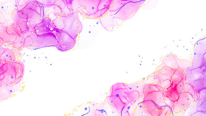 Pink Abstract Watercolor  With Splashes Graphic Background