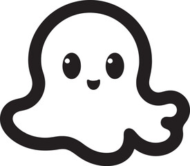 Inky Delight Ghost Vector Emblem Caspers Pal Cute Ghost Vector Design