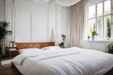 Craft a story about the significance of a white duvet in creating a hotel-like experience at home