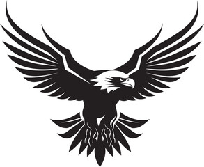 Predatory Majesty Black Eagle Design Aerial Sovereignty Eagle Vector Icon