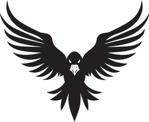 Noble Bird of Prey Black Eagle Icon Fierce Avian Majesty Eagle Vector
