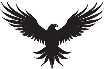 Sovereign Predator Profile Eagle Icon Elegant Aerial Sovereignty Black Eagle Vector