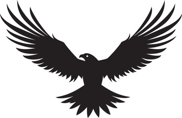 Majestic Winged Profile Vector Eagle Design Noble Bird of Prey Black Eagle Icon