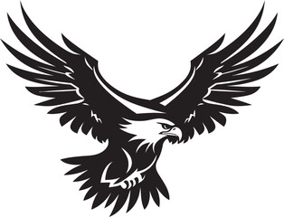 Elegant Aerial Sovereignty Black Eagle Vector Proud Raptor Emblem Vector Eagle Icon