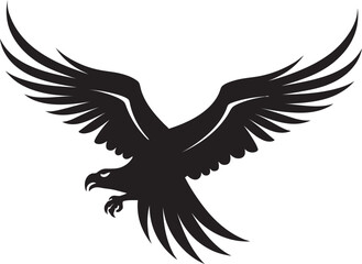Proud Raptor Emblem Vector Eagle Icon Aerial Majesty Black Vector Eagle