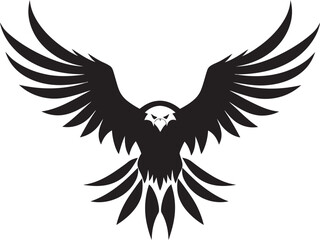 Dynamic Avian Silhouette Black Vector Eagle Graceful Raptor Emblem Eagle Design