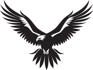 Aerial Sovereignty Vector Eagle Icon Dynamic Avian Silhouette Black Vector Eagle