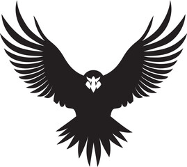 Noble Hunter Silhouette Black Eagle Icon Fierce Avian Majesty Vector Eagle Design