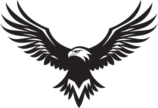 Aerial Majesty Black Vector Eagle Regal Avian Symbol Eagle Vector Design
