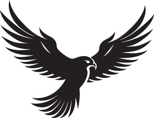 Fierce Avian Sovereignty Eagle Icon Regal Bird of Prey Black Eagle Vector